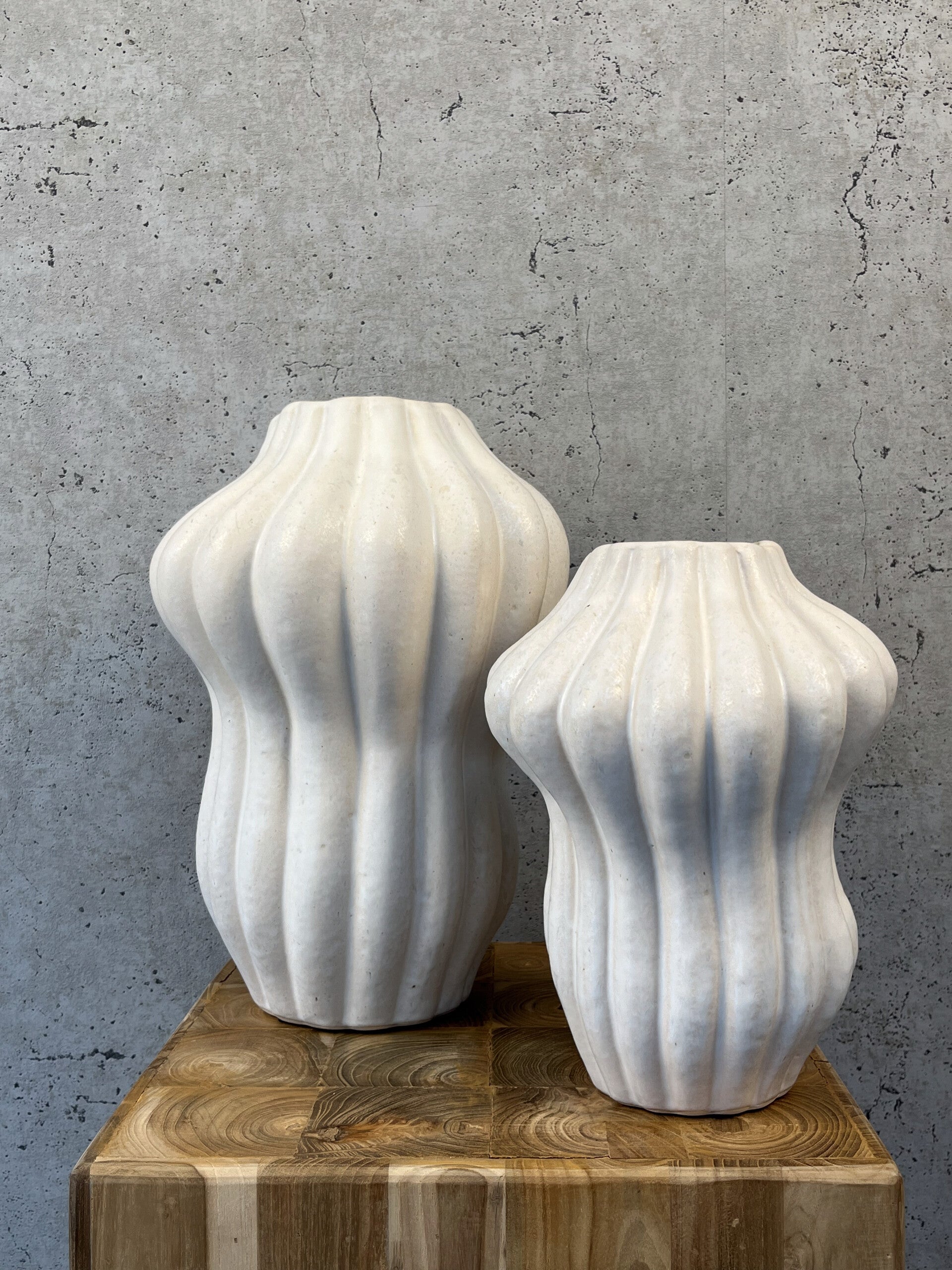 Vaas, creme organisch, Groot