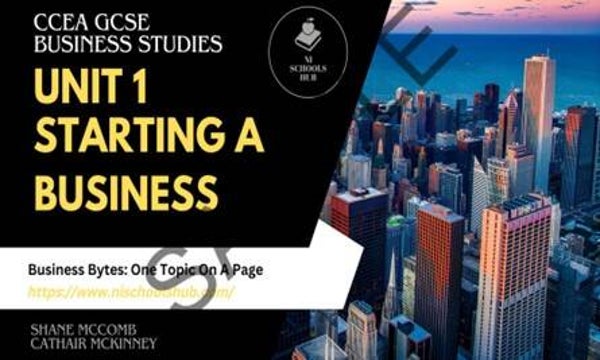 CCEA GCSE Unit 1 - Business Bytes: One Topic On A Page (CMKSMC)