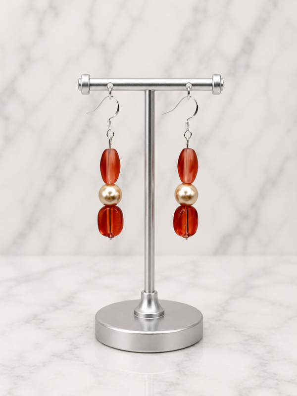 Sunset Ember Glass Drop Earrings