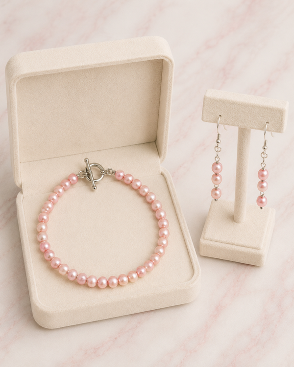 Soft Pink Pearl Drop Romance Set