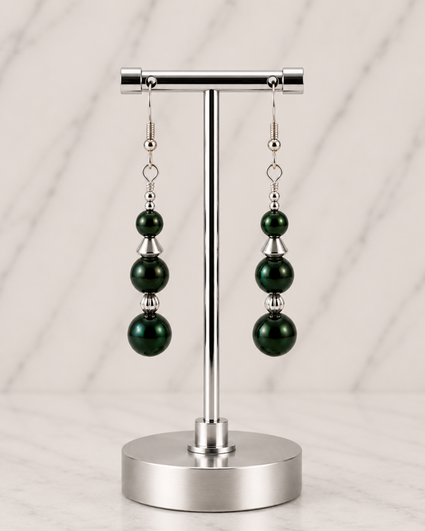 Deep Forest Green with Silver Accents