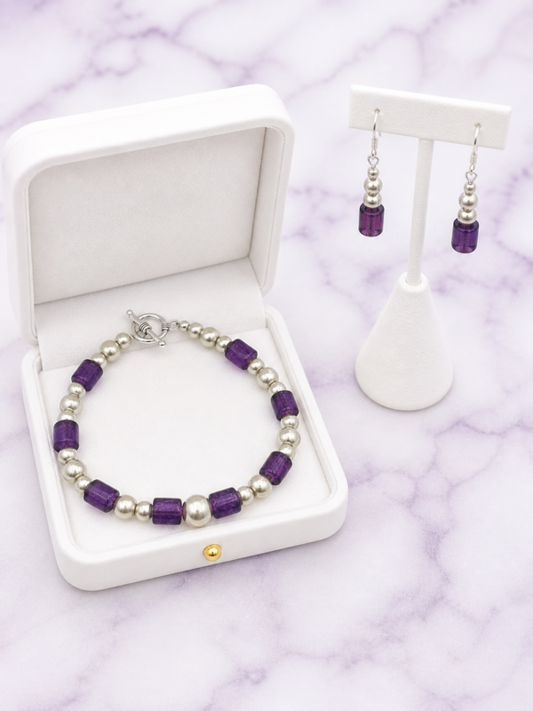 Royal Amethyst Pearl Elegance Set