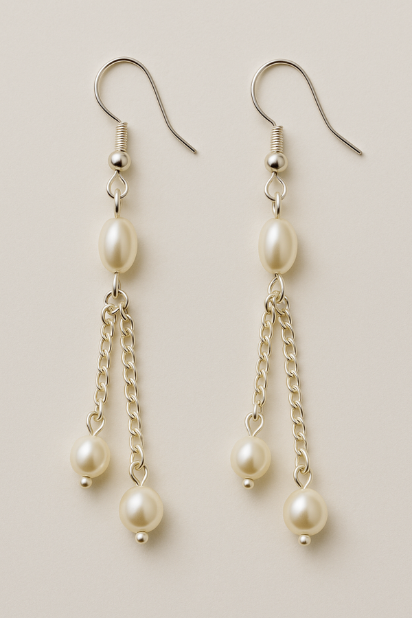 Pearl Chain Dangle Earrings