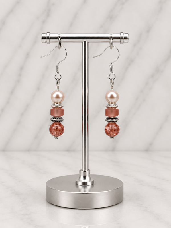 Blush Pearl & Rose Pink Earrings
