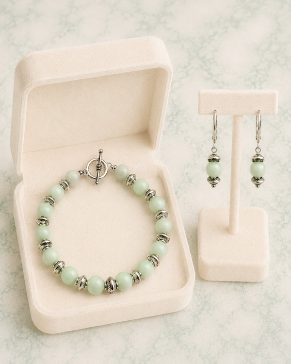 Mint Harmony Bracelet & Earring Set