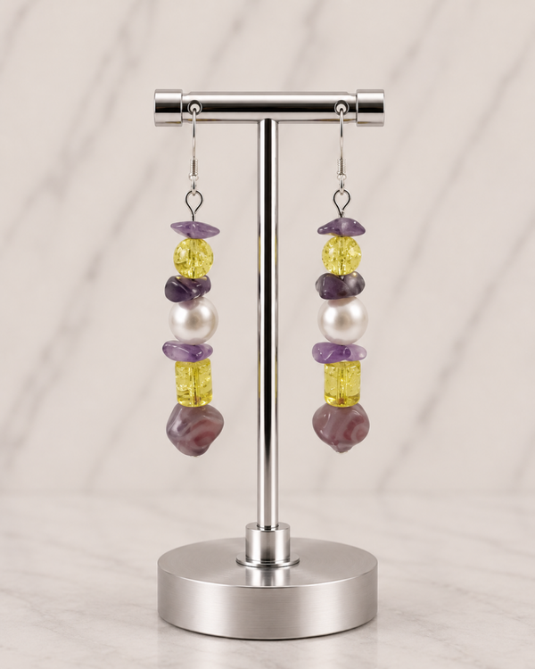 Multi-Color Statement Beaded Earrings