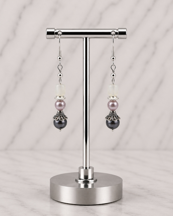 Pearl Blush & Silver Detail Drops