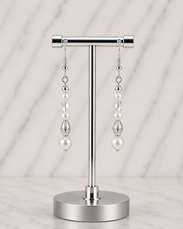 Elegant Ivory Dangle Earrings with Sterling Silver Hooks