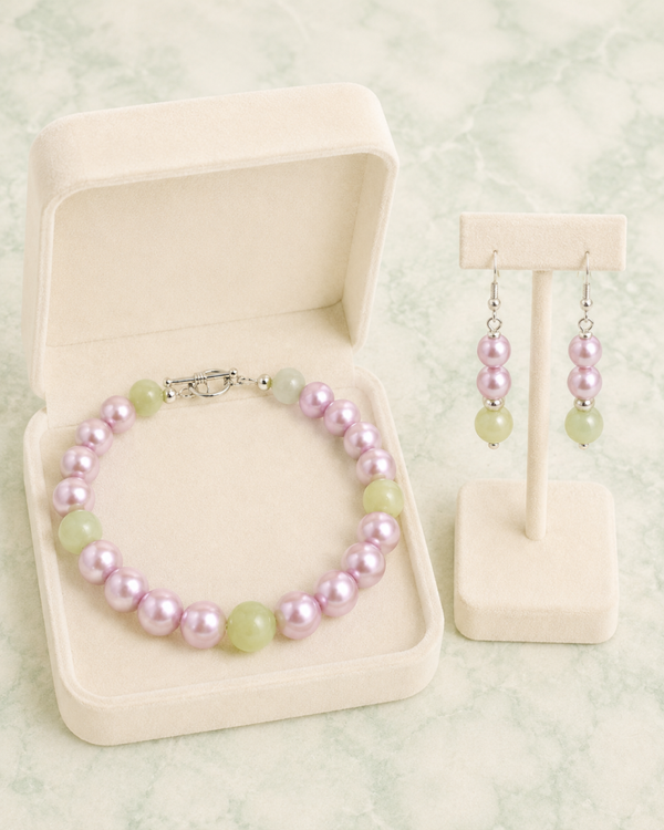 Lavender Garden Bracelet & Earring Set