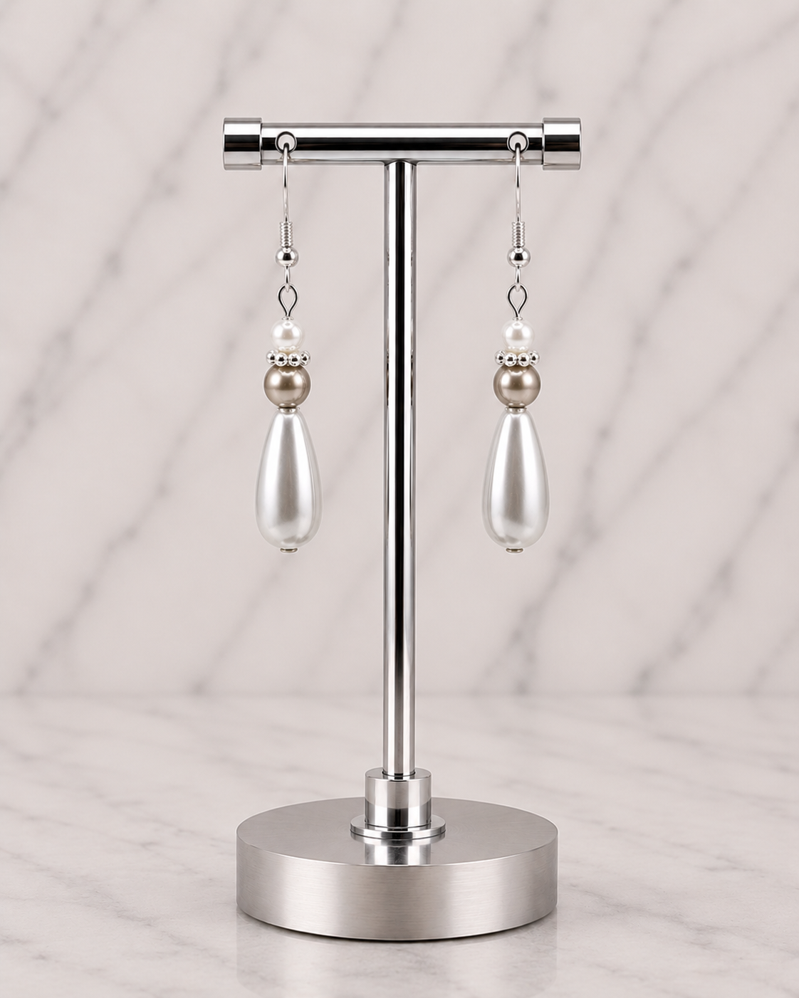 Silver Frost Teardrop Earrings
