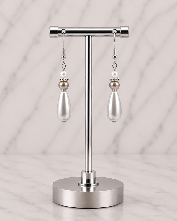 Silver Frost Teardrop Earrings