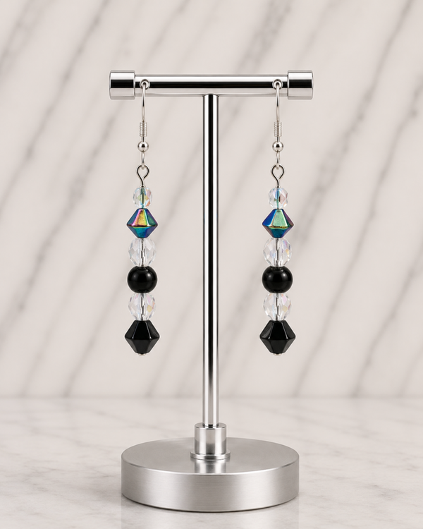 Prism Noir Beaded Earrings