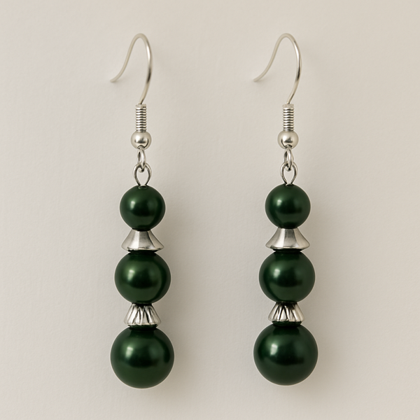 Deep Forest Green with Silver Accents