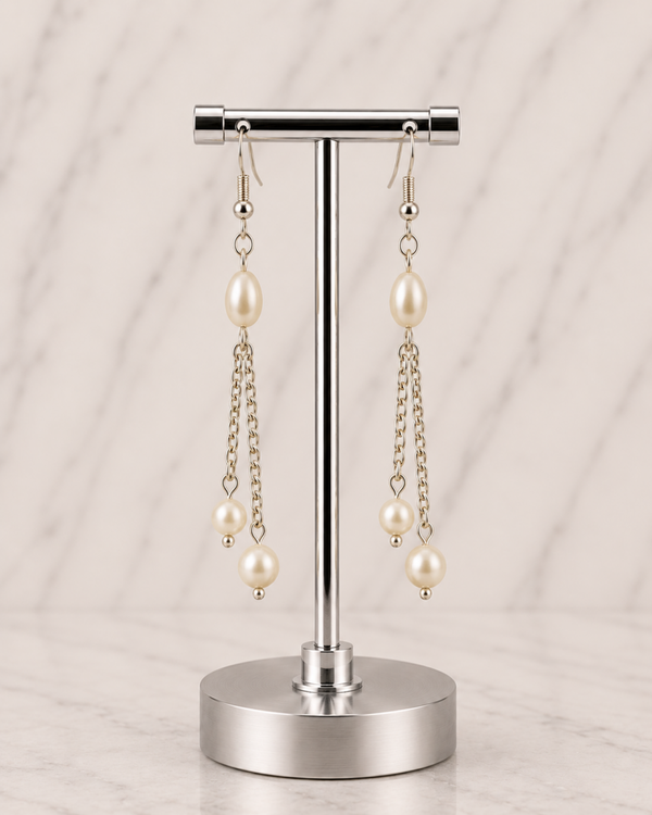 Pearl Chain Dangle Earrings