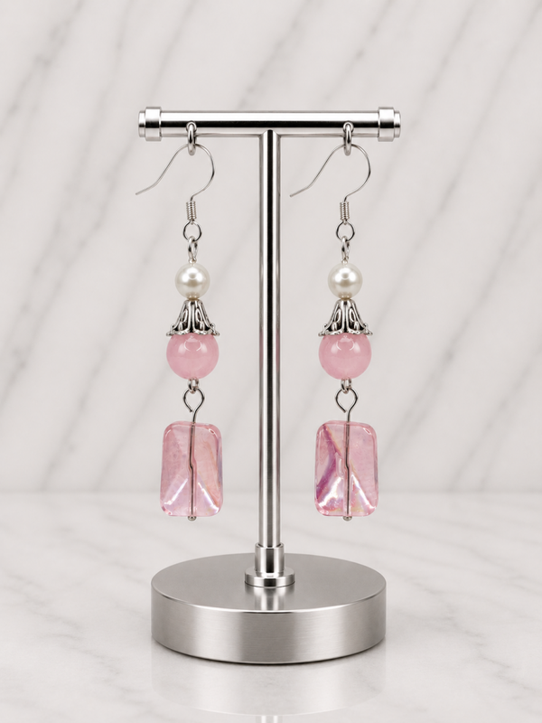 Soft Pink Glow Earrings