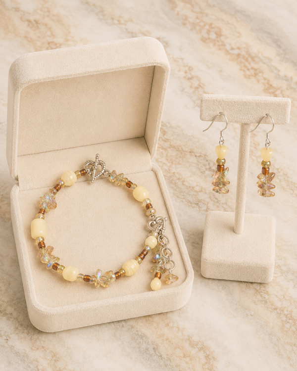 Golden Glow Bracelet & Earring Set