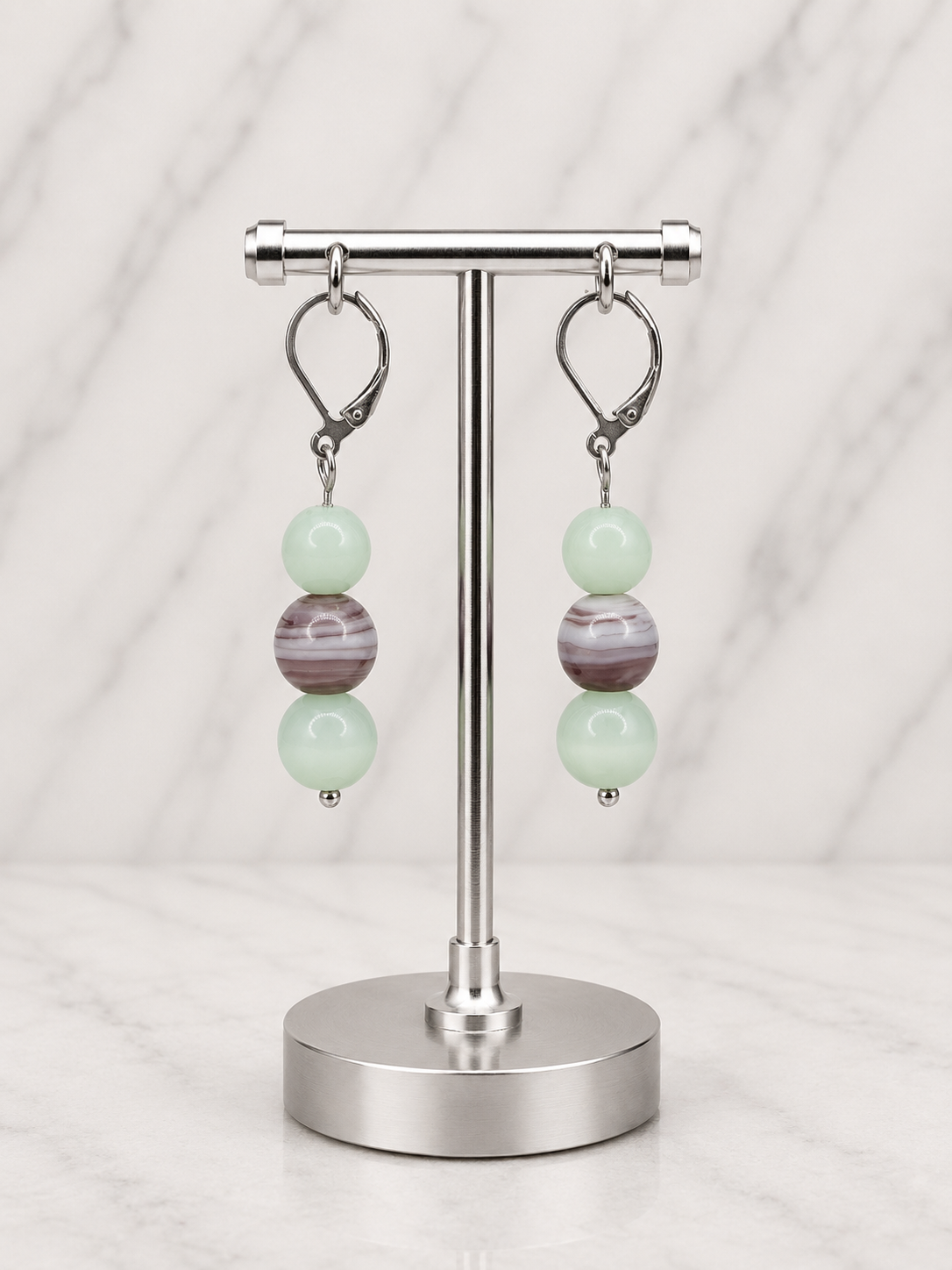 Sage & Mauve Harmony Lever-Back Earrings