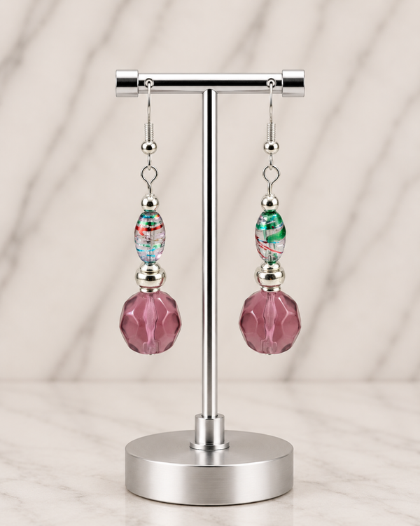 Mauve Garden Statement Earrings