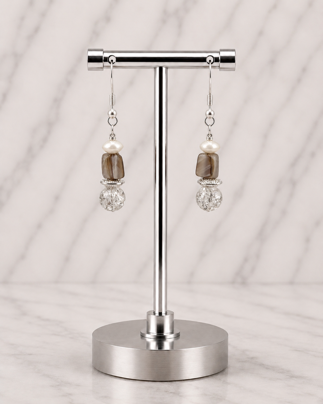Snow Drift Crystal Drop Earrings