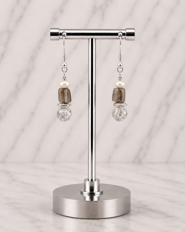 Snow Drift Crystal Drop Earrings