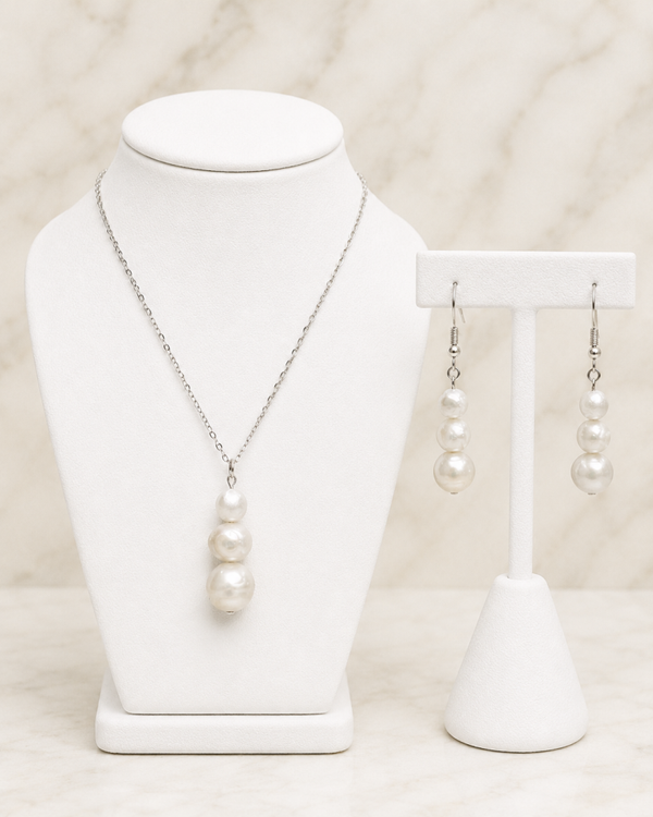 White Pearl Glass Bead SetP