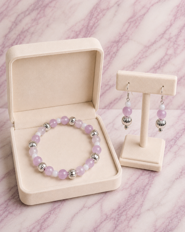Soft Blush & Pearl Silver Accent Set
