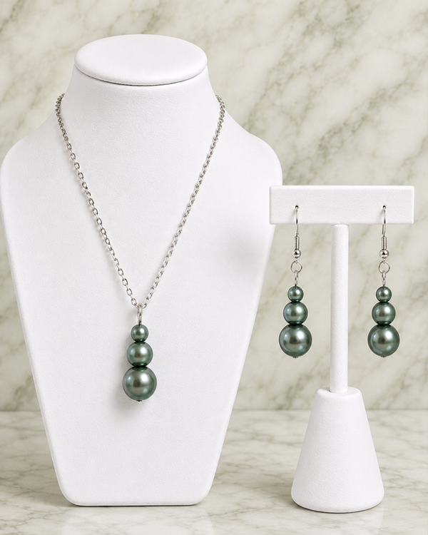 Deep Green Pearl Drop Set