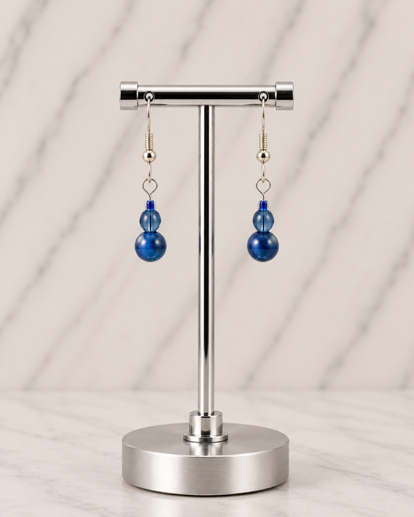 Tiny Blue Drop Earrings