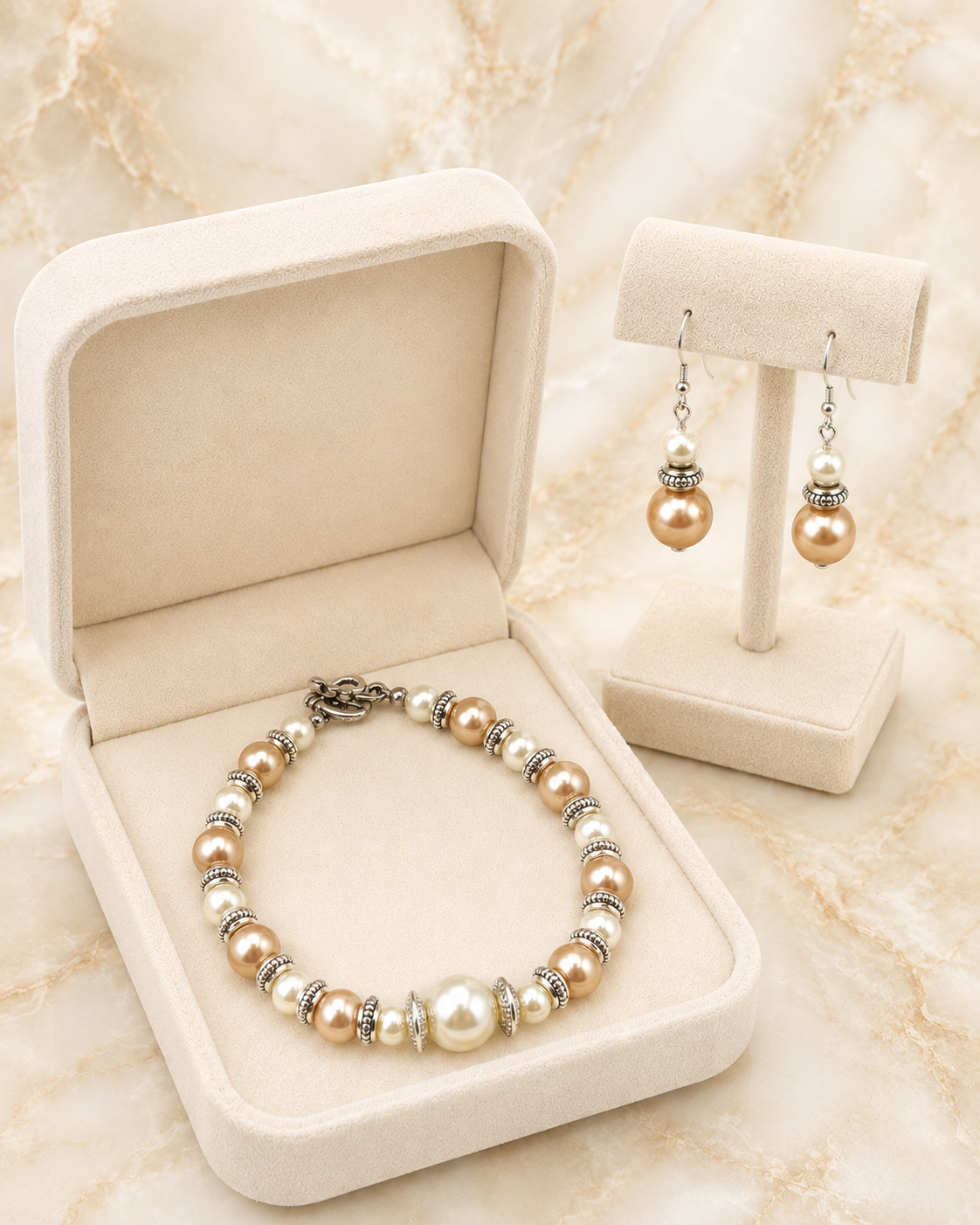 Champagne Luxe Bracelet & Earring Set