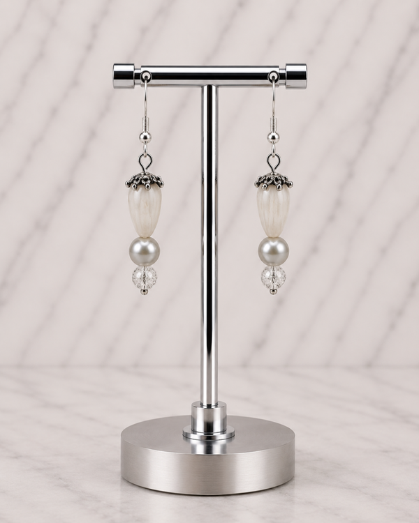 Frosted Acorn Drop Earrings