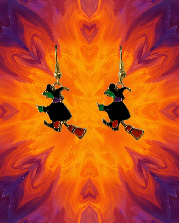 Flying Witch Earrings 🧹