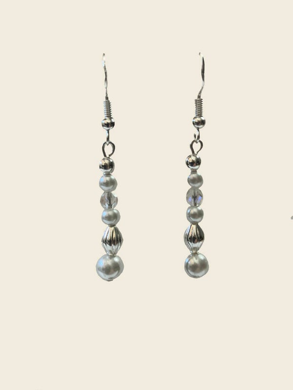 Elegant Ivory Dangle Earrings with Sterling Silver Hooks