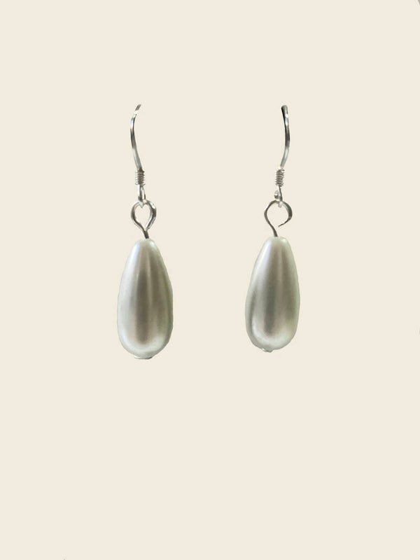 Teardrop Glass Pearl Earrings