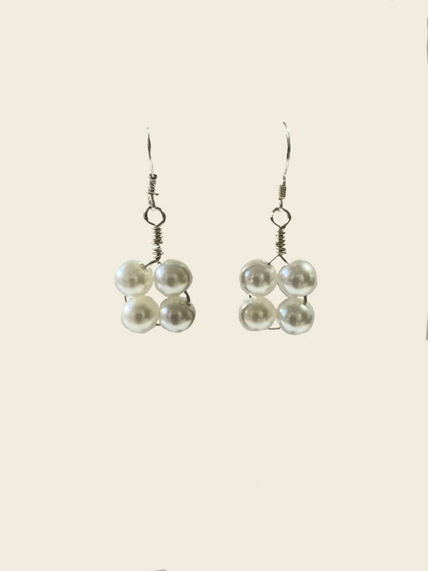 Cluster Pearl Drop Earrings