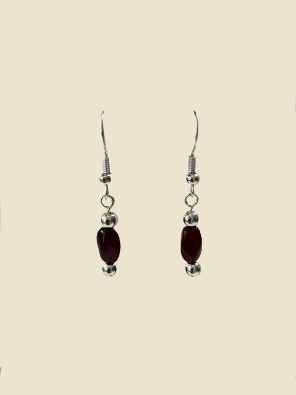 Deep Garnet Oval Earrings