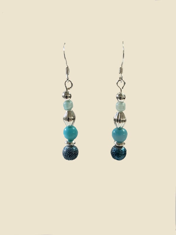 Turquoise & Textured Bead Earrings