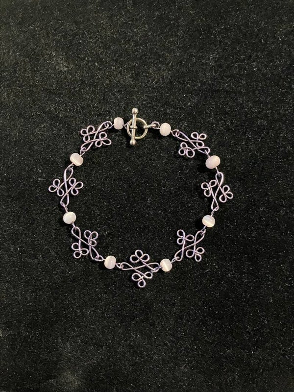 Lavender Scrollwork & Bead Bracelet
