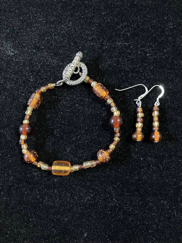 Amber Glow Bracelet & Earring Set
