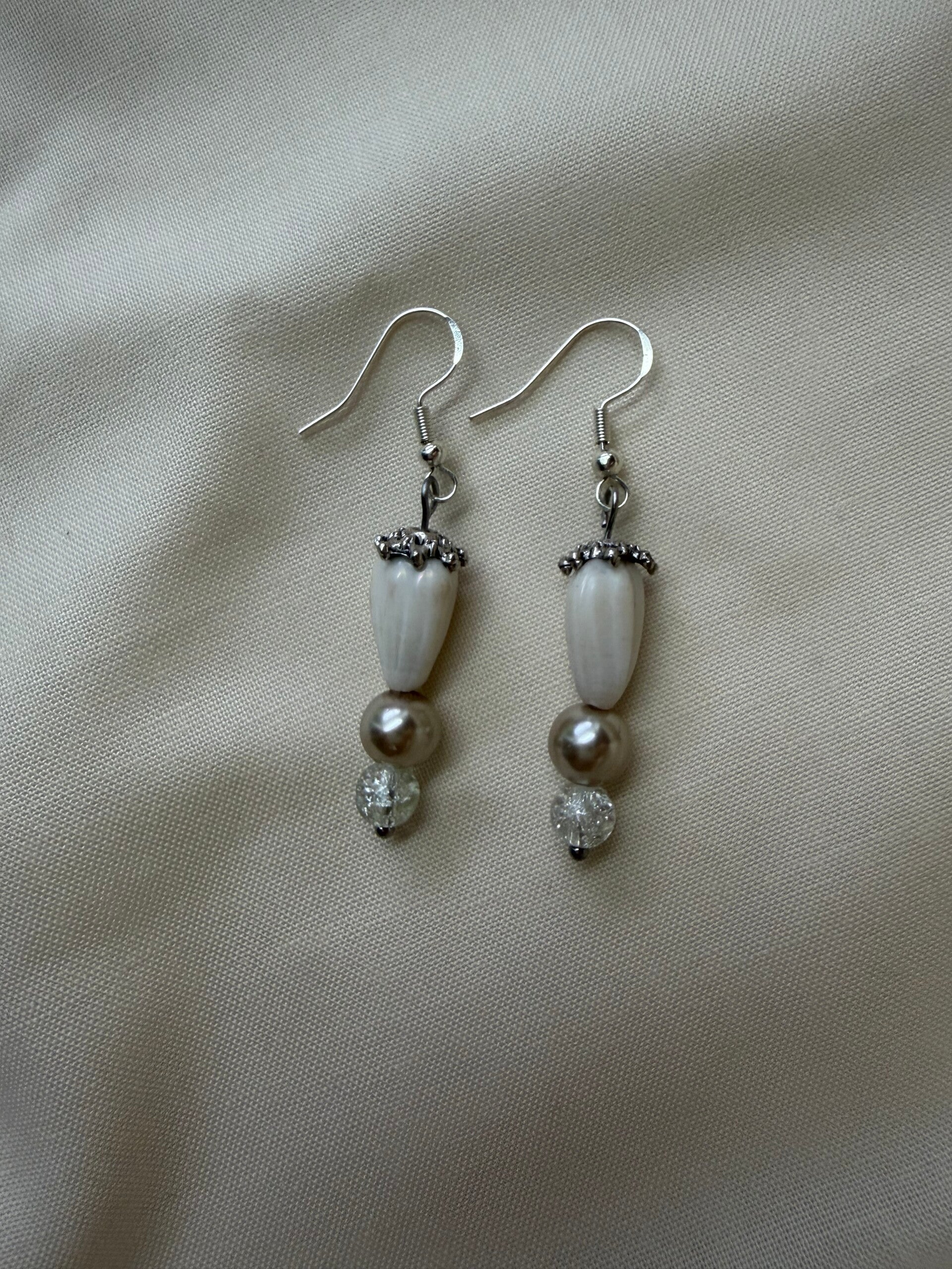 Frosted Acorn Drop Earrings