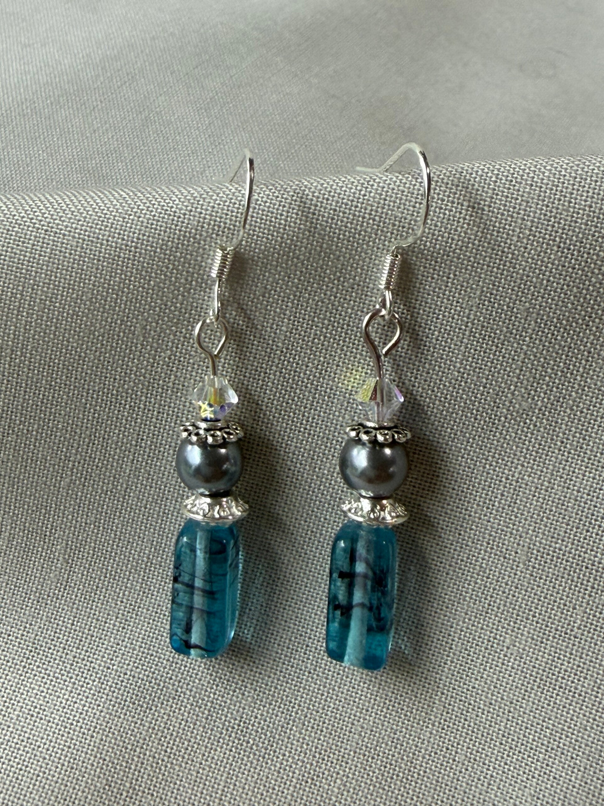 Icy Teal Winter Drop Earrings