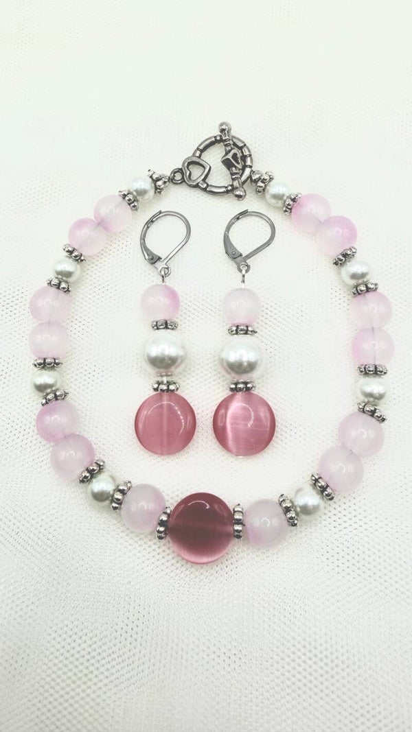 Blush Radiance Bracelet & Earring Set