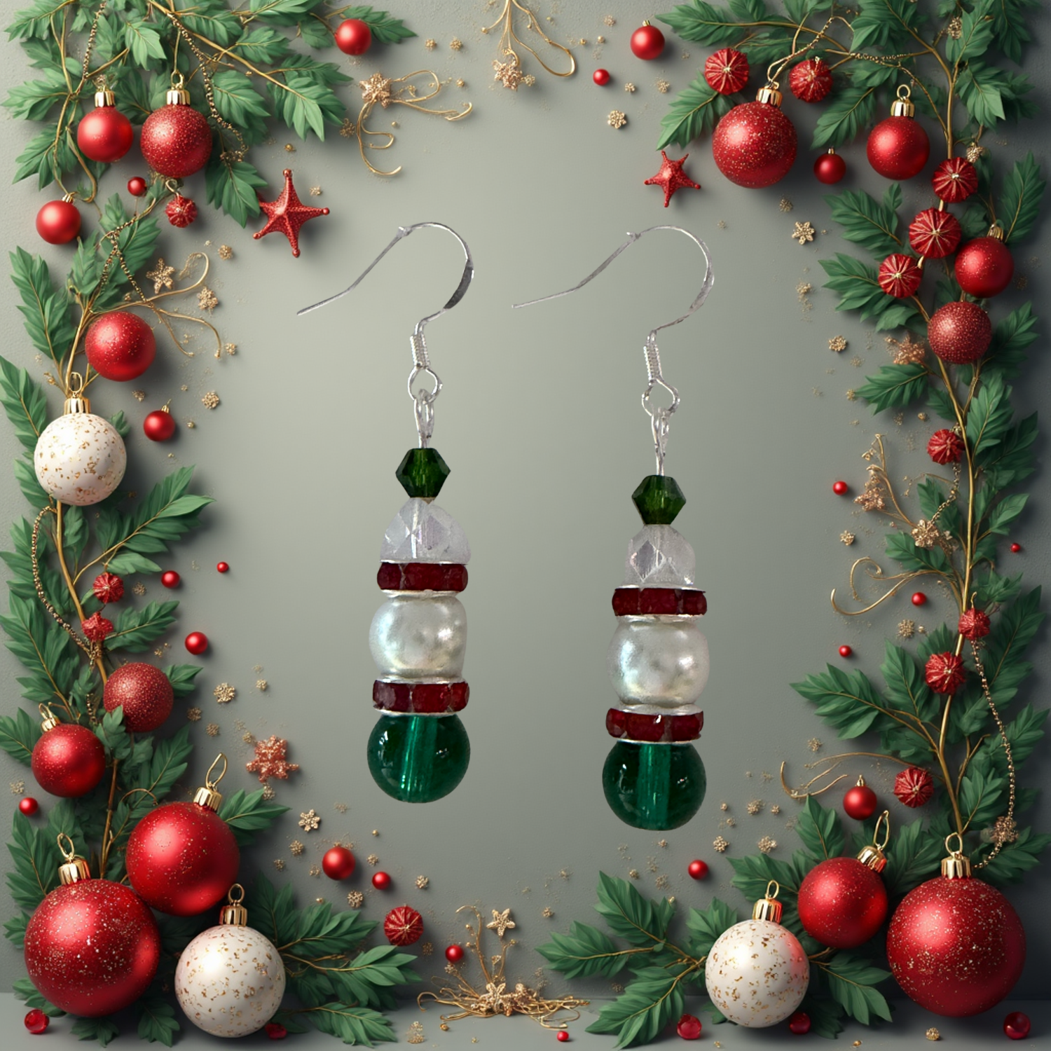Holly Berry Frost Earrings