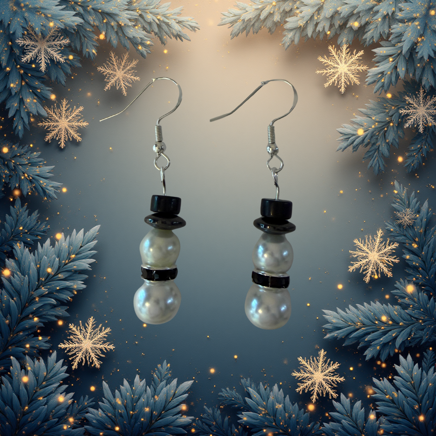Snowman Pearl Earrings
