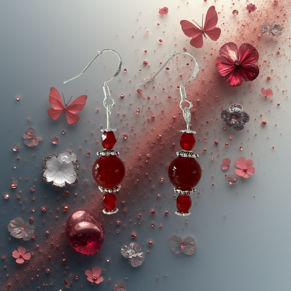 Ruby Blossom Earrings