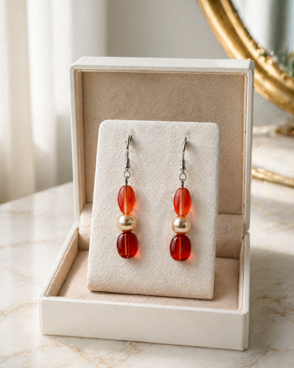 Sunset Ember Glass Drop Earrings