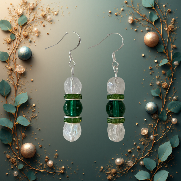 Emerald Snow Earrings