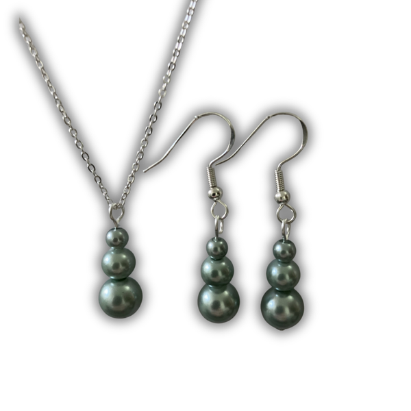 Deep Green Pearl Drop Set