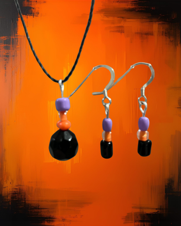 Classic Black & Orange Bead Set