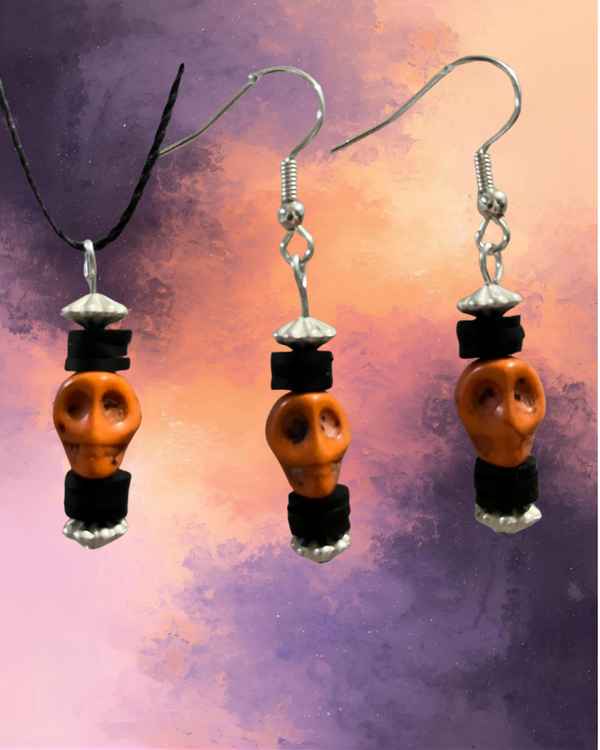 Orange Skull Bead Set