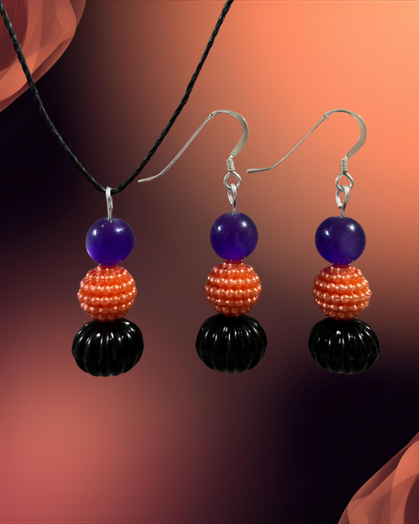 Beaded Pumpkin Stack Set